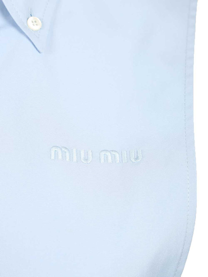 Miu Miu Sleeveless Poplin Dress Abiti - Light blue | 66de5c1a299e7b13a080219dba7b00a563c7f354