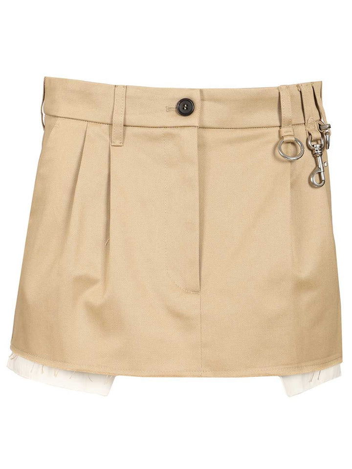 Miu Miu Cotton Chino Mini Skirt Gonne - Beige | 9ee4a1580fd1bcf1ef8af6eb475ba8f970aceaa5