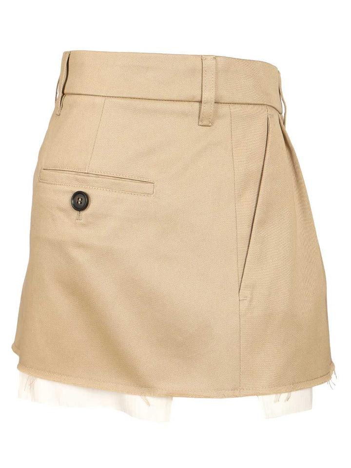 Miu Miu Cotton Chino Mini Skirt Gonne - Beige | 470ee24282d324d18eac0d7a0305b2eea9bc280c