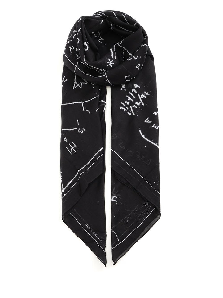 Rick Owens Scarf With Astro Print Scarves And Foulards - Nero | 3406377862a7a959828cd802b585ebd804d8bf46