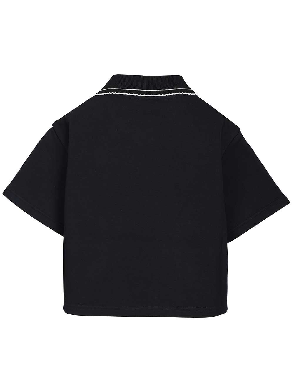 Miu Miu Crop Polo Shirt Sweatshirts - Blu | 503be3c7568428291619d1a930b641f2a5ebb3fb