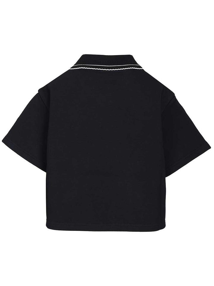 Miu Miu Crop Polo Shirt Sweatshirts - Blu | 503be3c7568428291619d1a930b641f2a5ebb3fb