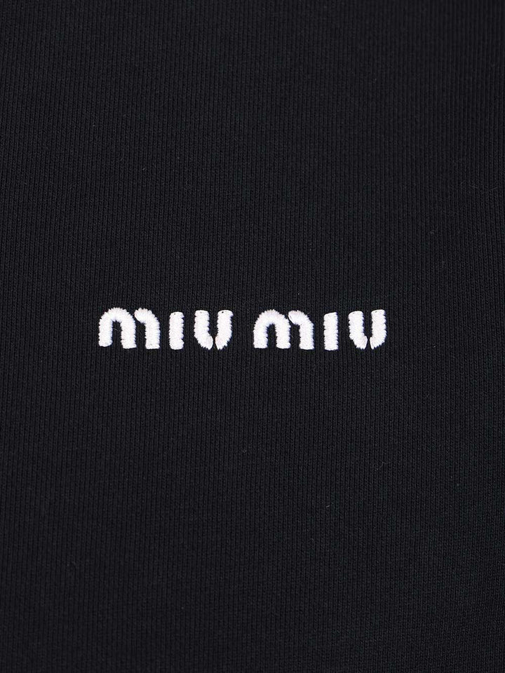 Miu Miu Crop Polo Shirt Sweatshirts - Blu | a597c8a450fe00ece3f52b713dddcb861dcb12b8