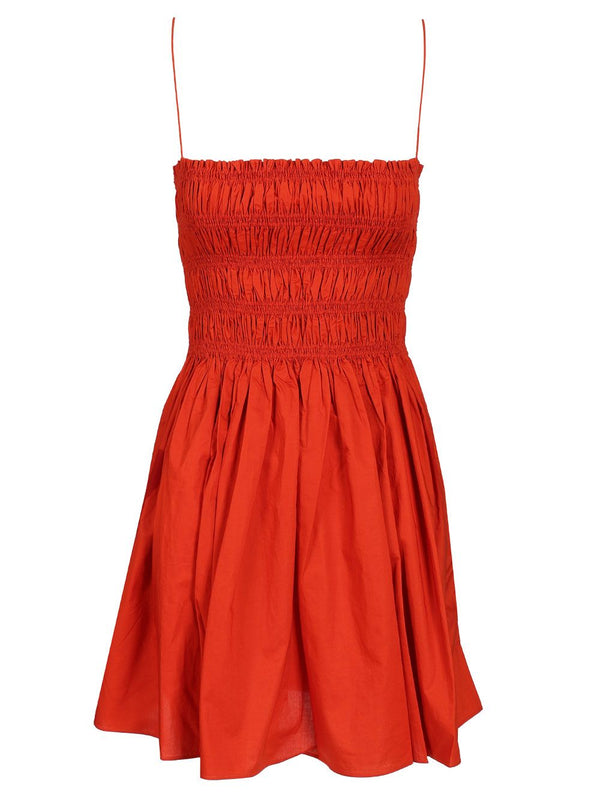 Vestidos mini de cuerpo fruncido rojos