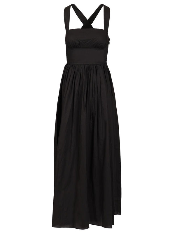 Vestido Midi con espalda cruzada Negro