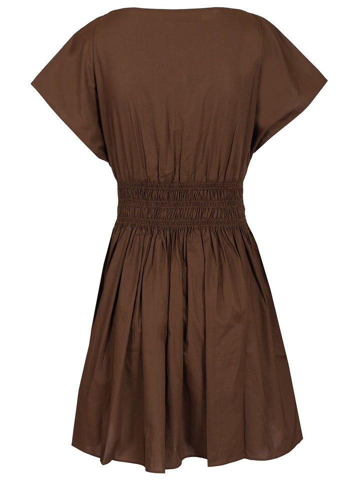 Matteau Shirred Waist Mini Dress Abiti - Marrone | d1b0356b3fa229cf8e8d71b027443d80a3e79f94