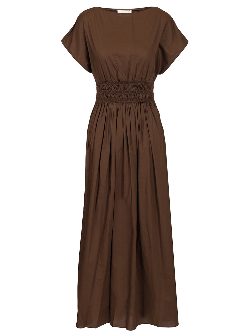 Matteau Shirred Waist Midi Dress Abiti - Marrone | 7802f42beeacf46f8cf5474be156bfb6312a4463