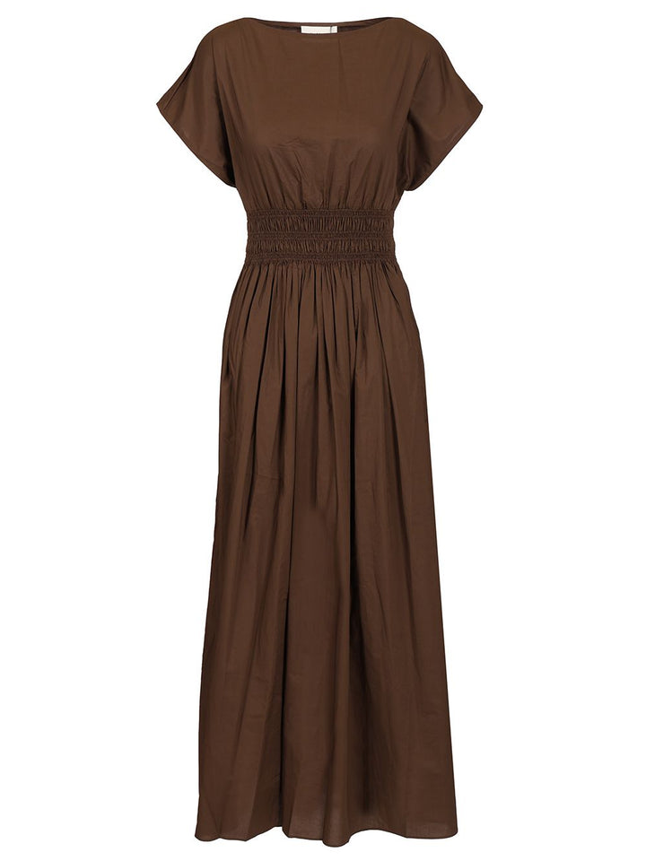 Matteau Shirred Waist Midi Dress Abiti - Marrone | 7802f42beeacf46f8cf5474be156bfb6312a4463