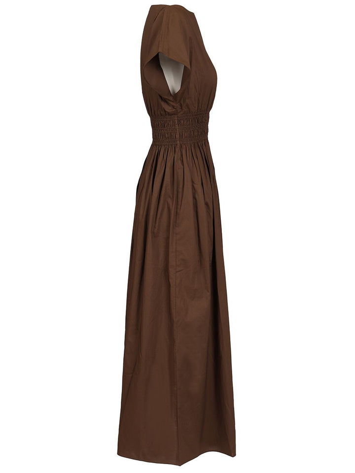 Matteau Shirred Waist Midi Dress Abiti - Marrone | fedf543fef4d972ac8b51a8e0832b9ddce822912