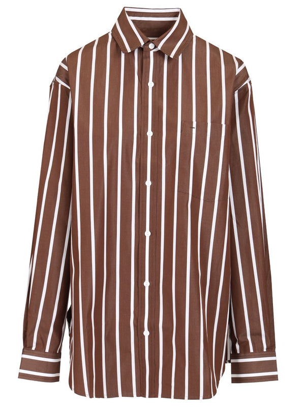Classic Stripe Shirt Shirts Marrone