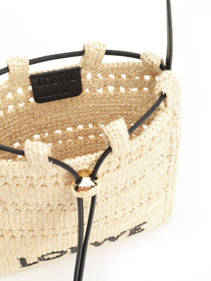 Loewe Raffia Drawstring Pocket Crossbody Bags - Beige | 2568af584c556823d9b72592bd94dd061f34262a