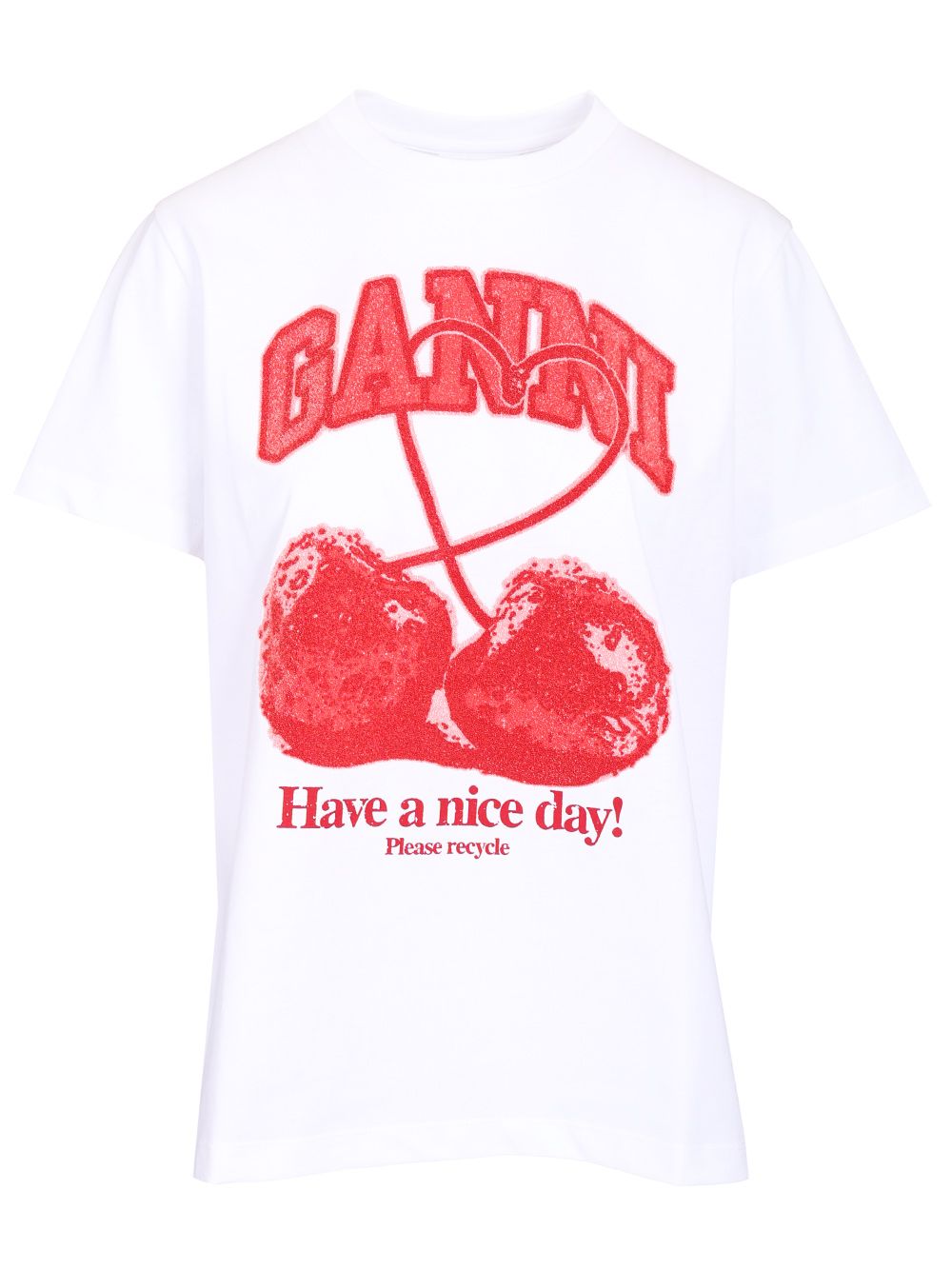 Ganni Printed T-Shirt - Bianco | c8c5d113824bee32d1b546651cd5eb5615b09934