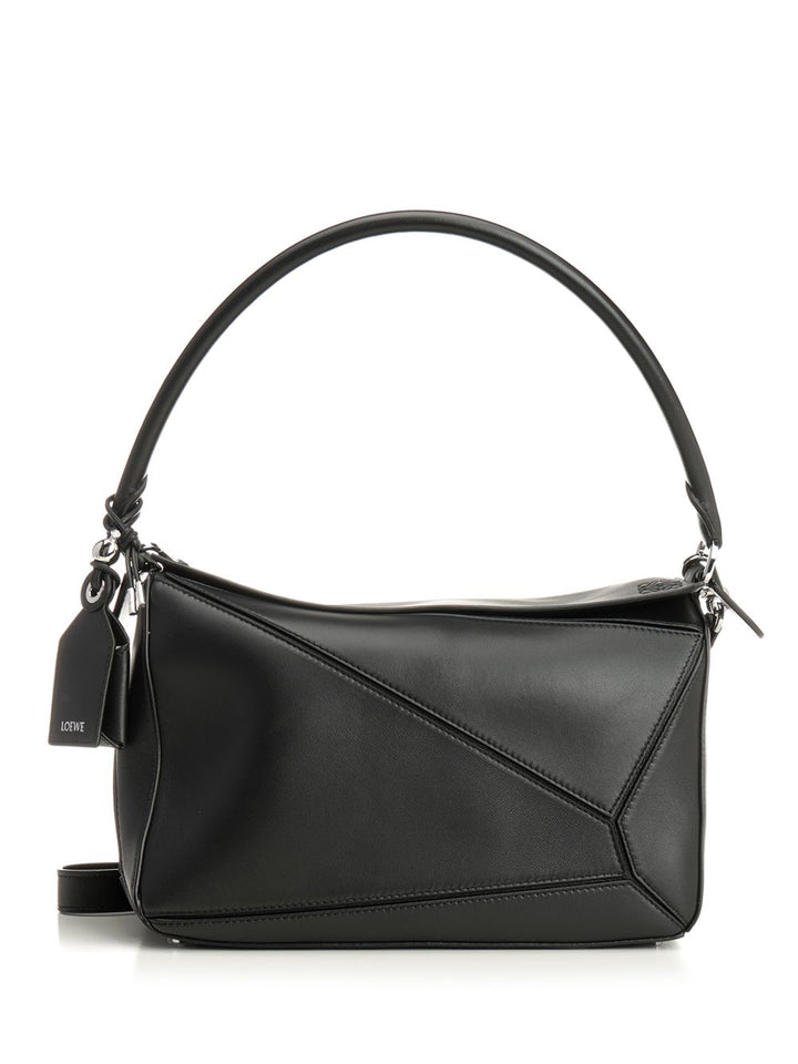 Loewe Puzzle Featherlight Shoulder Bags - Nero | 05a40ba81c03c3888cfc4926a462e57e6d6bb76c