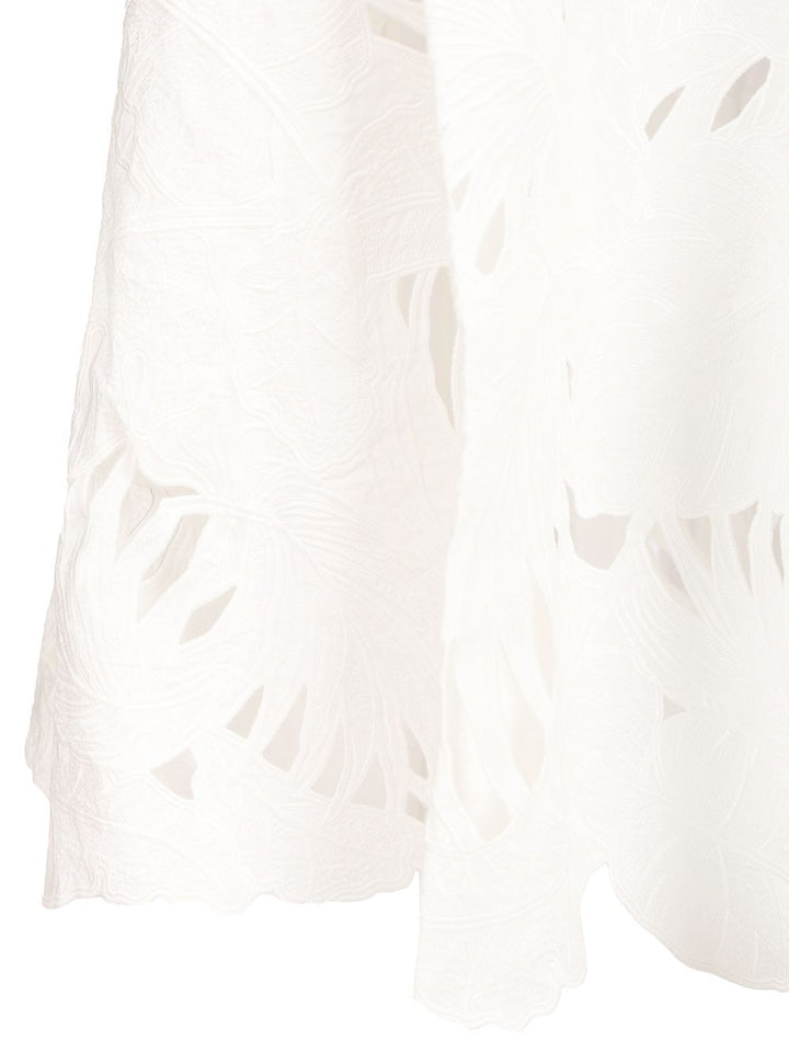 Zimmermann Mahon Embroidered Midi Skirt Gonne - Bianco | 98f155ddbaee31badf29195107b0be7f64f8adb0