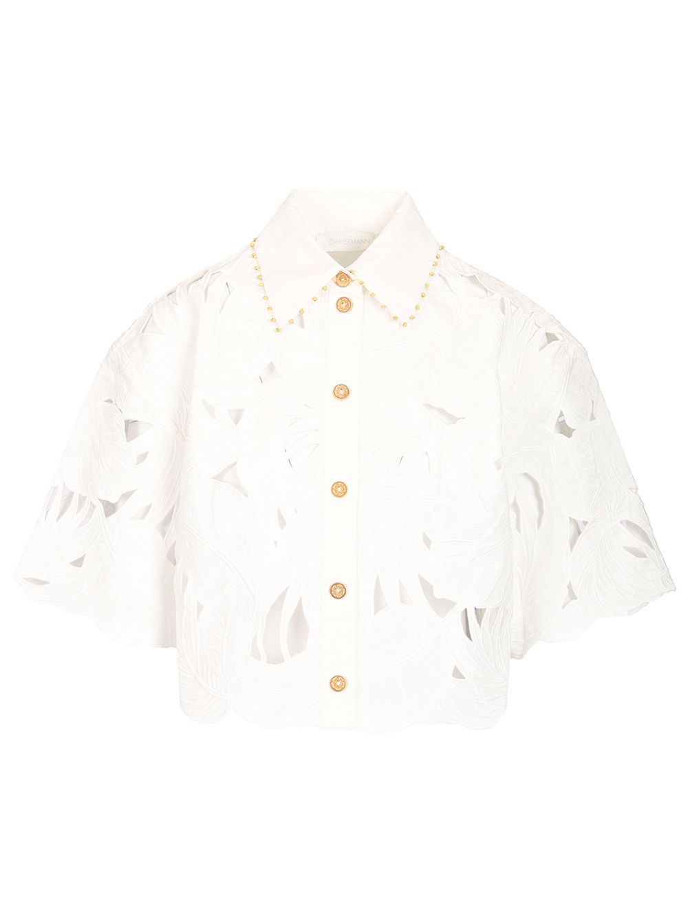 Zimmermann Mahon Embroidered Crop Shirt Shirts - Bianco | 9a4d6dbbe17757d4488750c07003b886ae514746