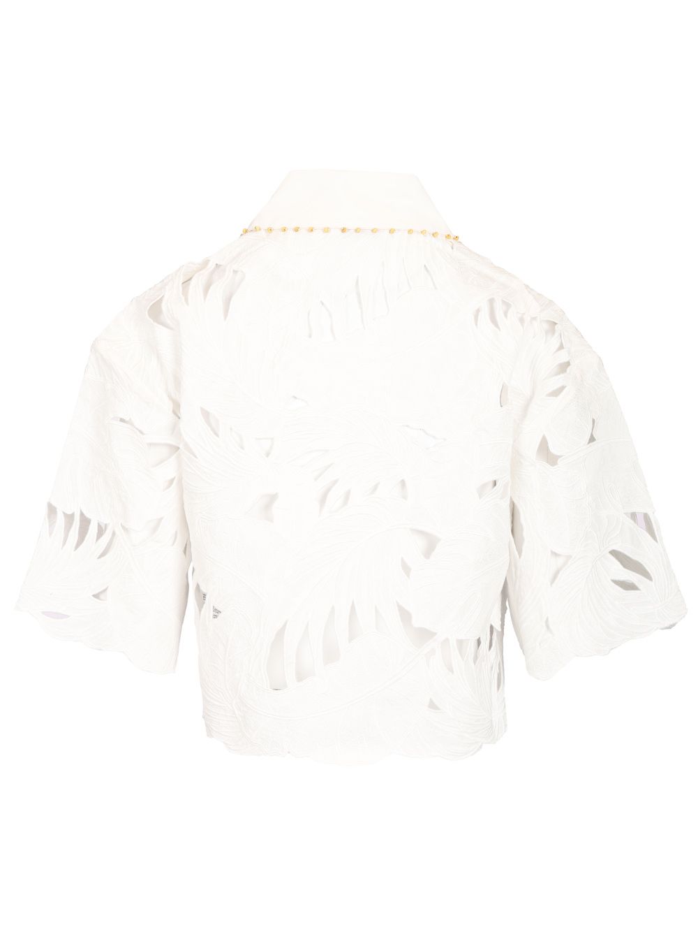 Zimmermann Mahon Embroidered Crop Shirt Shirts - Bianco | 73b9b19012ec791b62029626cf8f54dc6236d186
