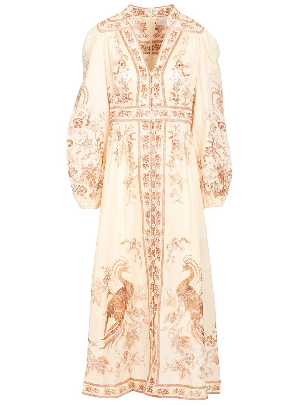 Zimmermann Indra Plunge Midi Dress Abiti - Multicolor | 060c4df3b41105d3f39caf90a7dc30a9dec14ee8