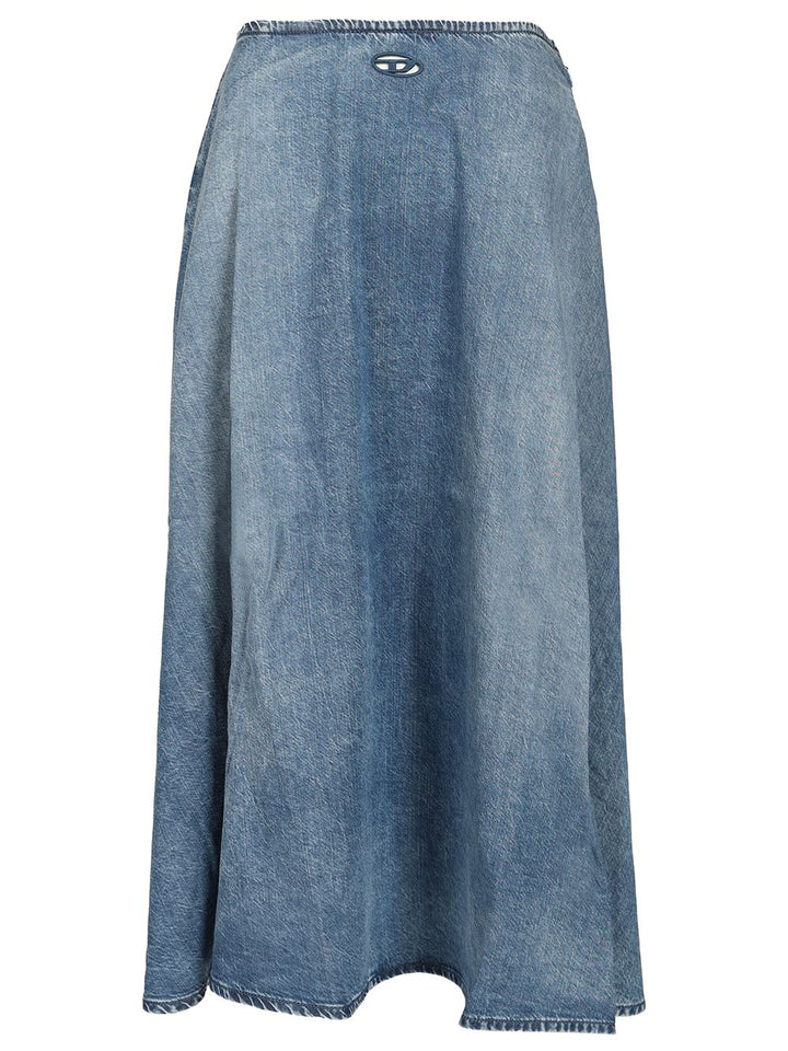 Diesel Wide Skirt In Flowing Denim Gonne - Blu | 30e03c0f0b959640d80f60a95659b41ed25f2ed2