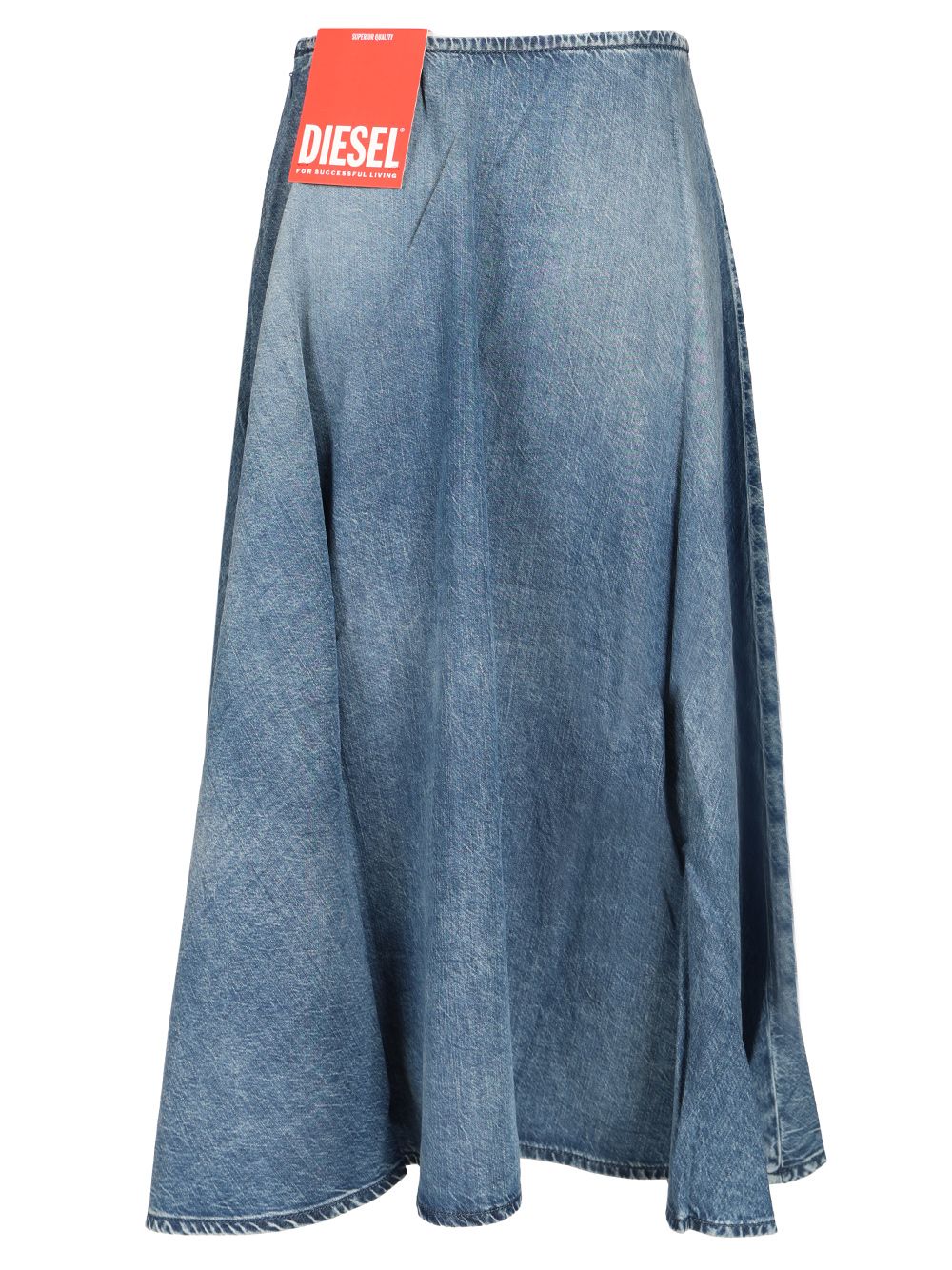 Diesel Wide Skirt In Flowing Denim Gonne - Blu | 70469933ffe513573c969ad923740e71285d676e