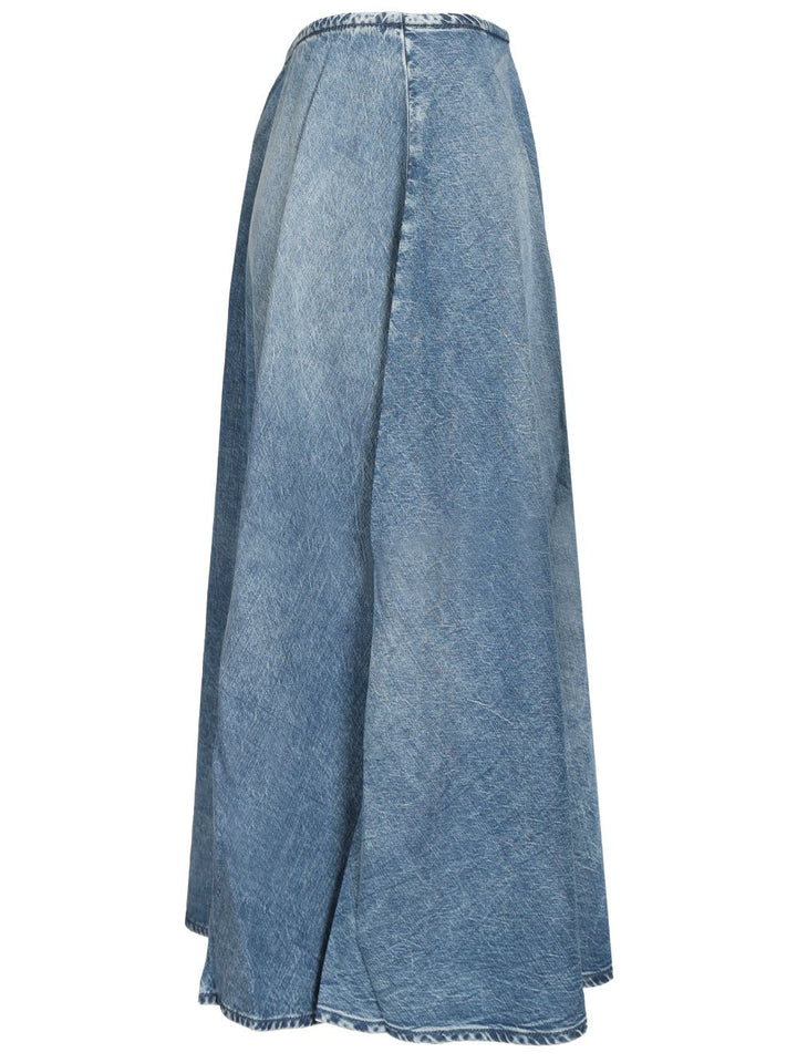 Diesel Wide Skirt In Flowing Denim Gonne - Blu | ecf2f8f475776eb09d11147c4f5e161beb4d2f02