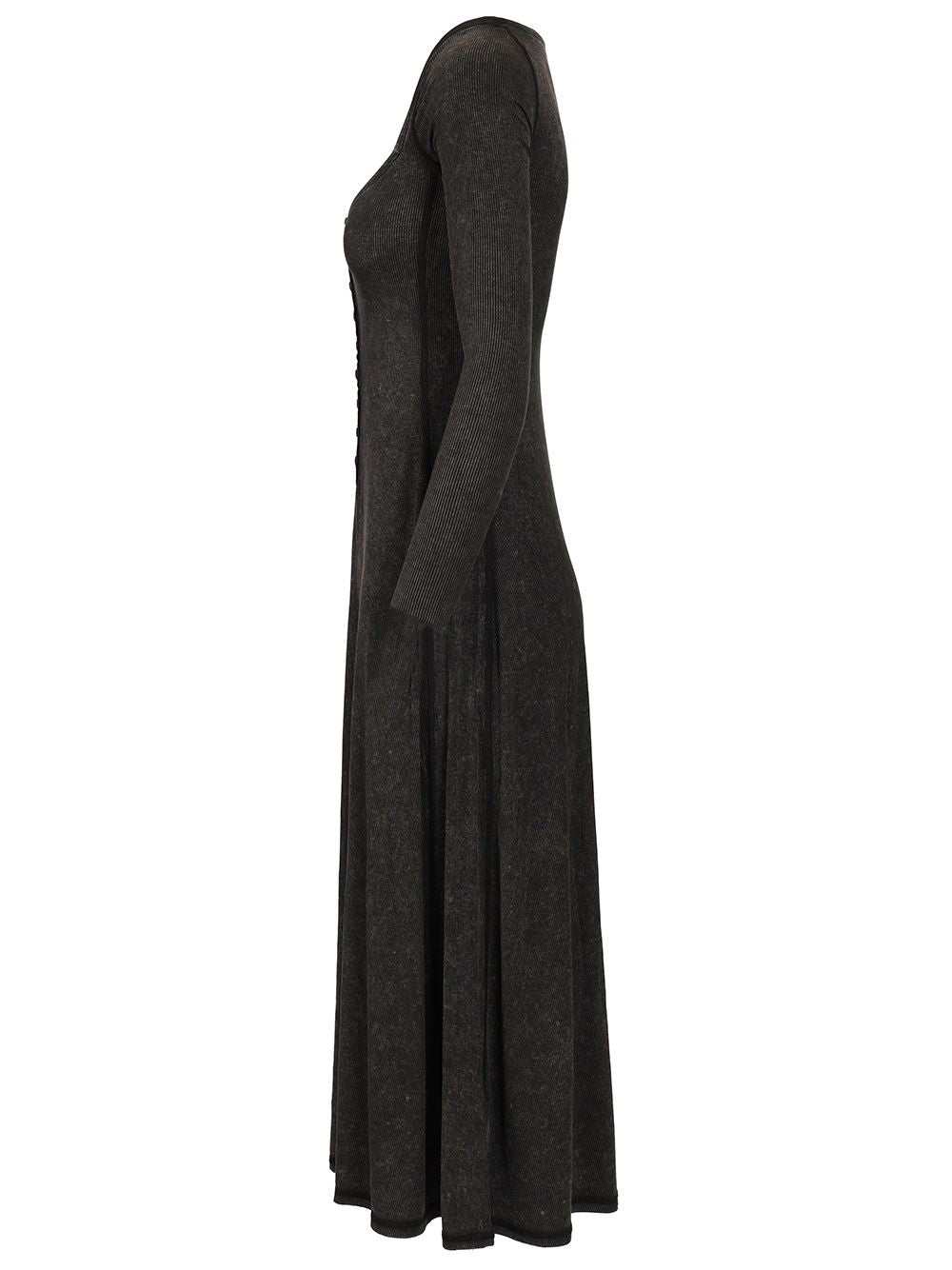 Diesel Shaded Ribbed Jersey Midi Dress Abiti - Nero | 98add9750778504bd72e552408c7801381046131
