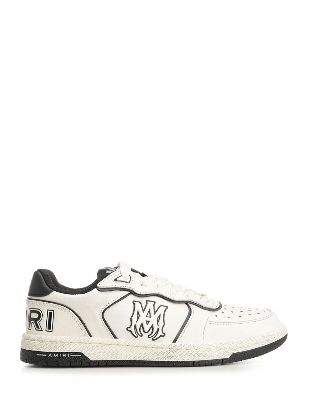 Amiri Newport  In White Leather Sneakers - Bianco | ab3f5c6da661b7319e03bdcebc92328c829eae53