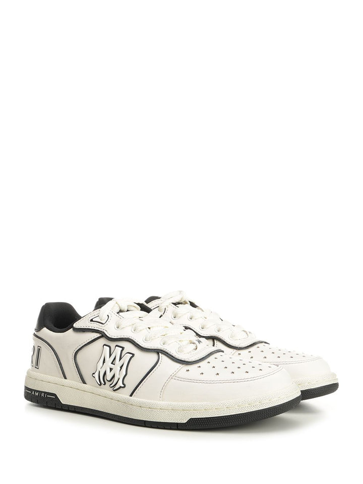 Amiri Newport  In White Leather Sneakers - Bianco | 7f76509b599419d6718acd5ce4c2dde89969fe1d
