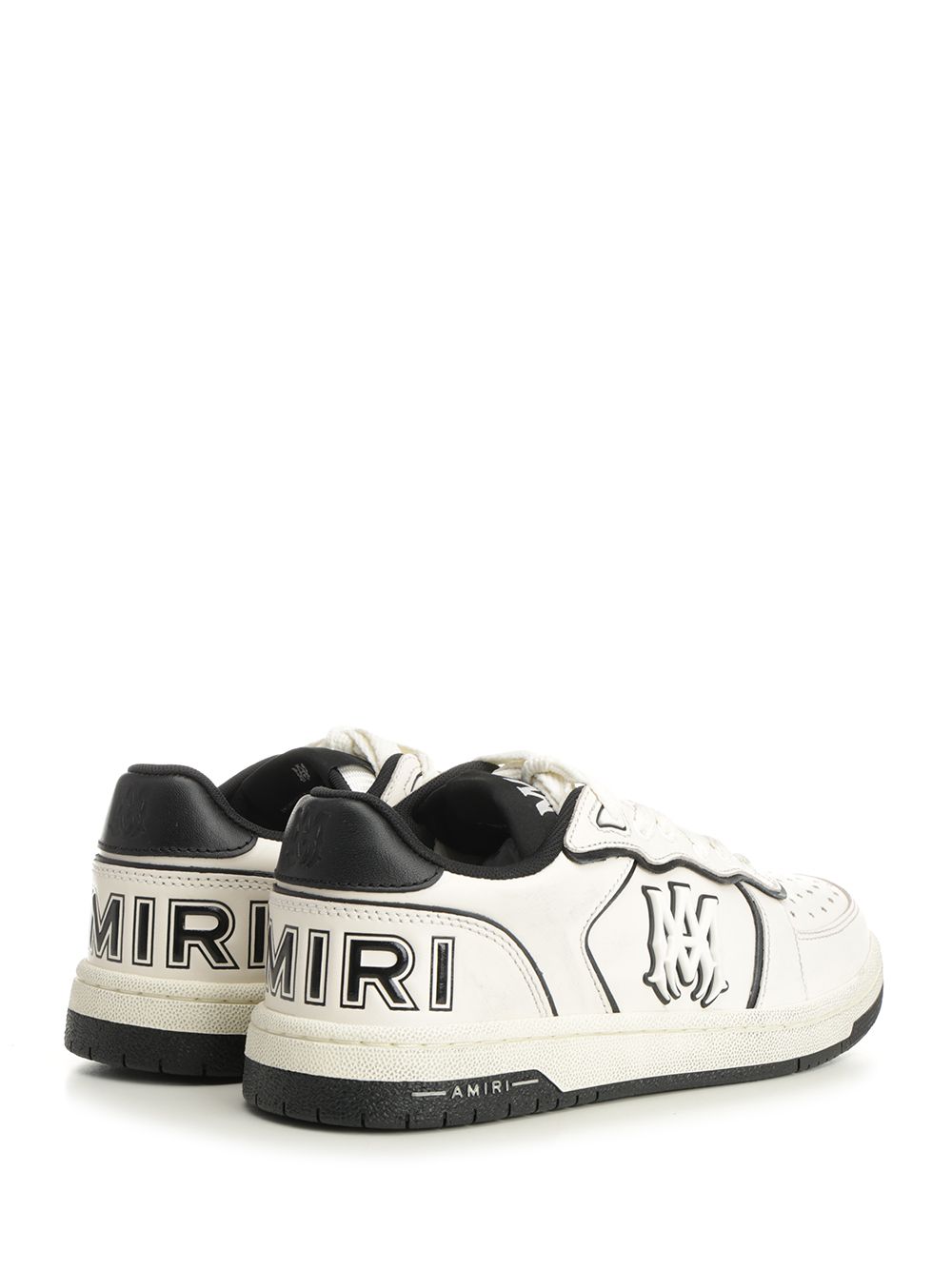 Amiri Newport  In White Leather Sneakers - Bianco | bae39b84aa5a3d32f39bbeef04e040862c5c4e5e