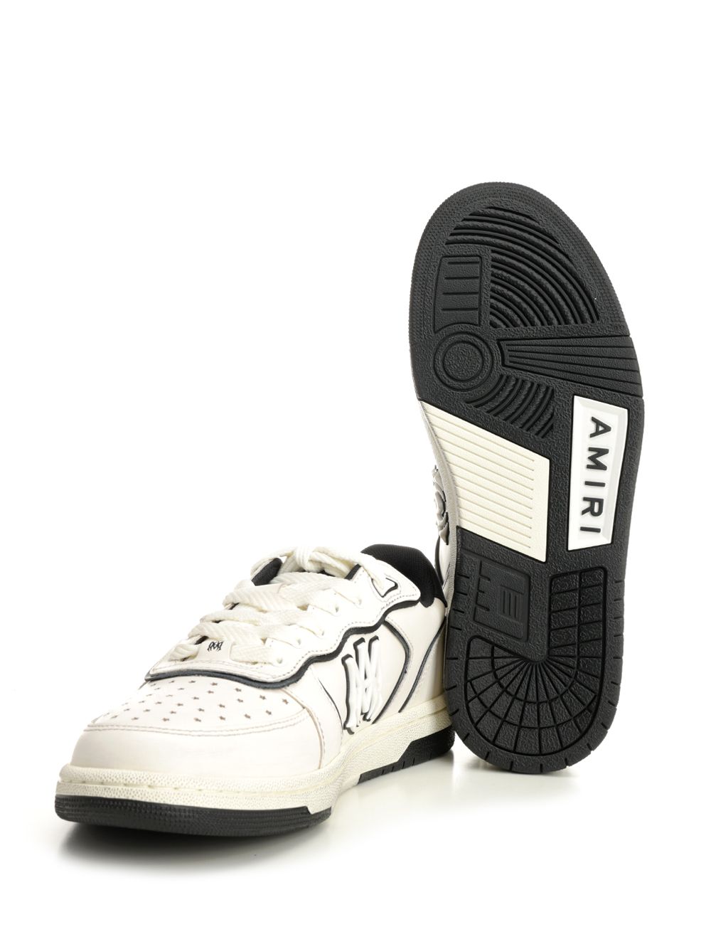 Amiri Newport  In White Leather Sneakers - Bianco | 118b4418d964cfc54d9b4b355a21462376b73c2f