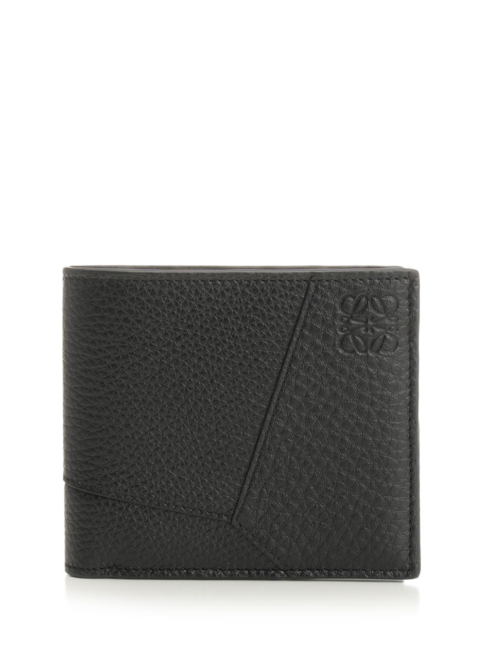 Loewe Puzzle Bifold Wallet In Grained Calfskin Wallets - Nero | eb5804aab749608c02cadaa0363234f667331690