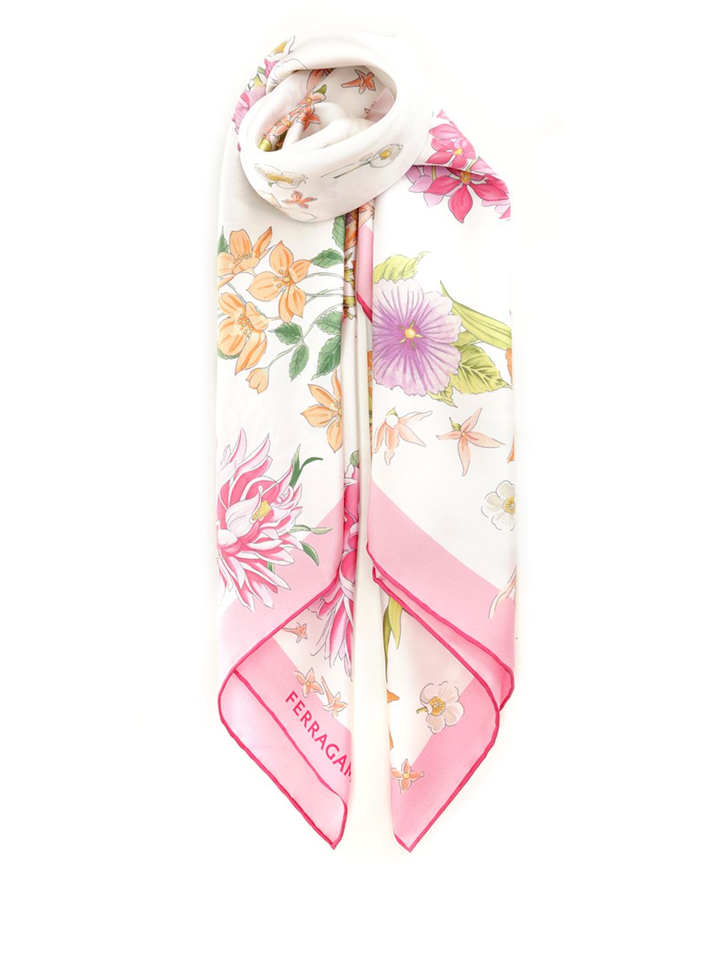 Ferragamo Spring Print Scarf Scarves And Foulards - Rose | f8a2f3afa8a19482cfd7c22cbc35ec91a7112e19