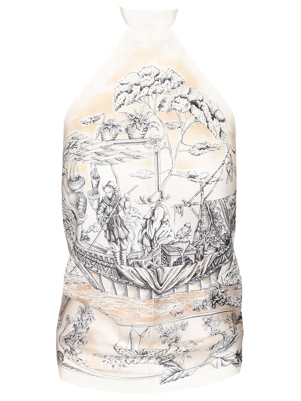 Ferragamo Top Pergamena Print Top - Beige | 7fcb6464f1468b472b0a6535247074cb6caad978