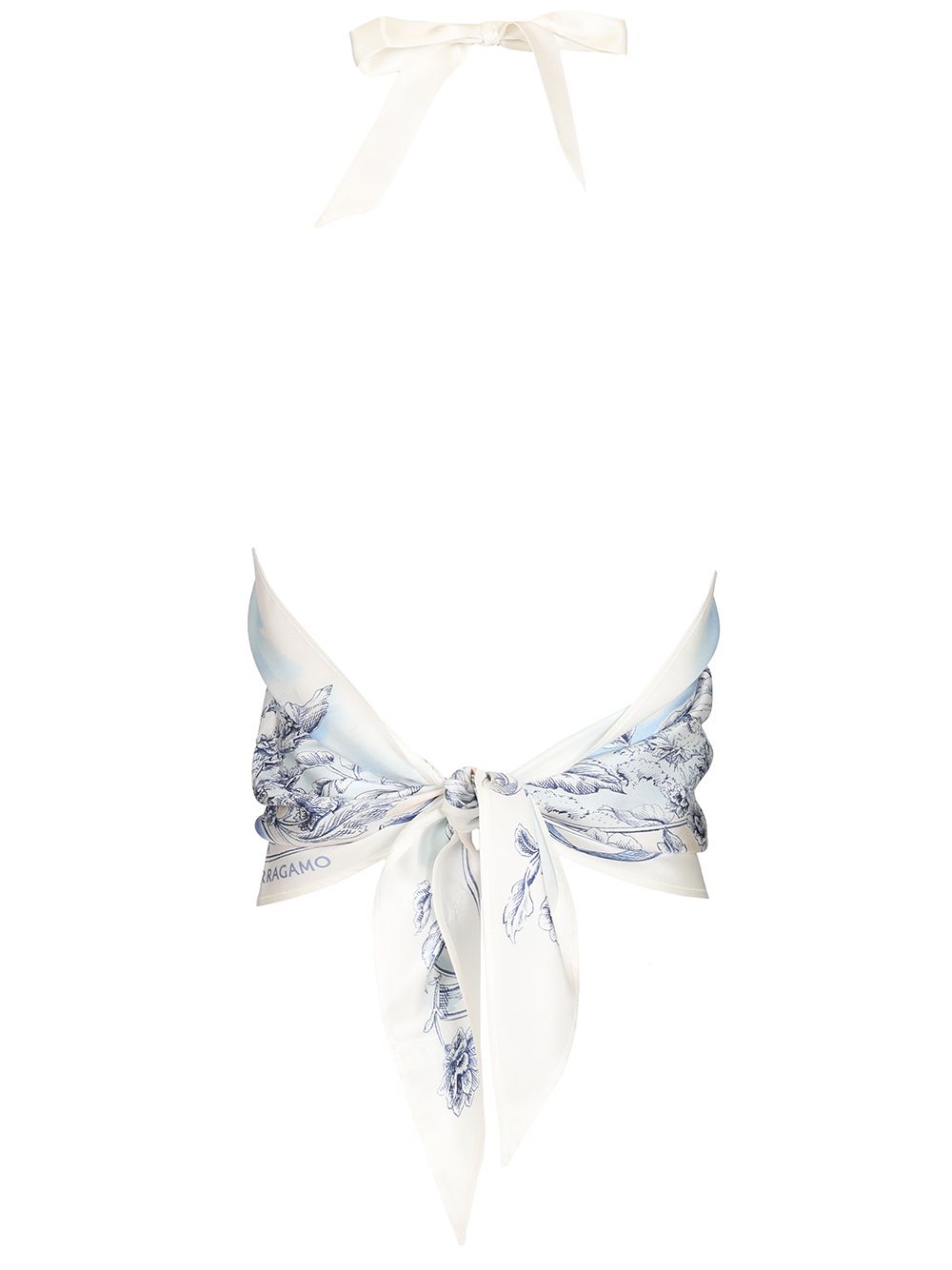 Ferragamo Top Foulard With Ethnic Print Top - Light blue | 7f888f36a4b4aacfeac685558033c04500f7ffb6