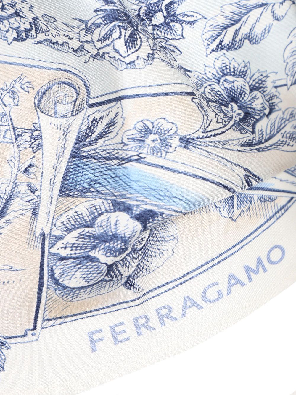 Ferragamo Top Foulard With Ethnic Print Top - Light blue | e7f7c03e081feb6ef871884c6f569fa86a7d27e8