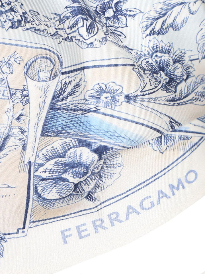 Ferragamo Top Foulard With Ethnic Print Top - Light blue | e7f7c03e081feb6ef871884c6f569fa86a7d27e8