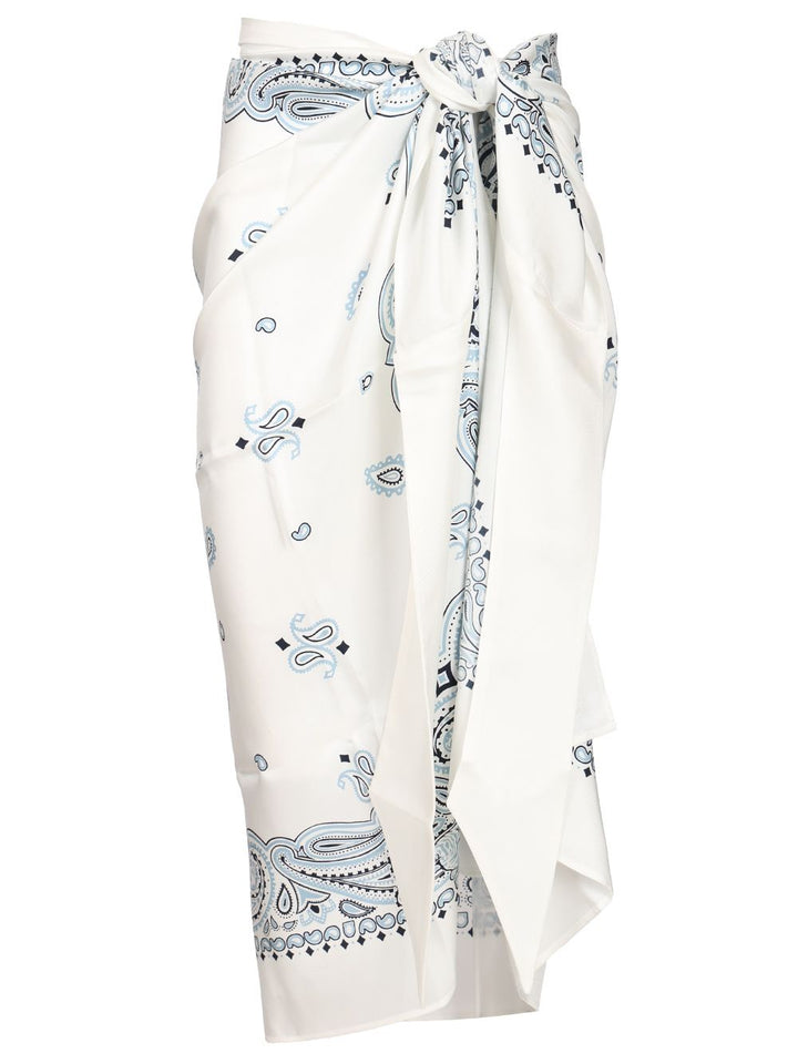 Ferragamo Arabesque Print Silk Sarong Gonne - Light blue | 75faa15e6b1d5653ab5b1f609ab2c59dd82ed818