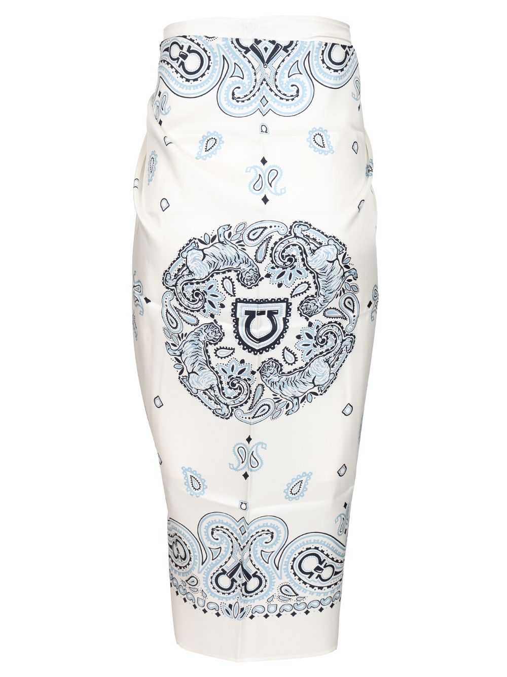 Ferragamo Arabesque Print Silk Sarong Gonne - Light blue | 6a2863a56130bb6f2a42cfd1ec3c5f47558b817f