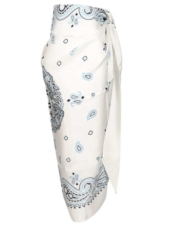 Ferragamo Arabesque Print Silk Sarong Gonne - Light blue | 902d72650021762d6ed51747fa8d6875d752e7e1