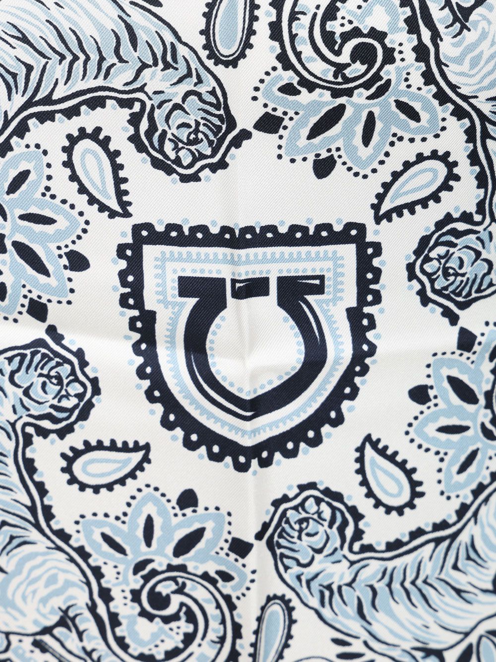 Ferragamo Arabesque Print Silk Sarong Gonne - Light blue | e39aa73796ad0680784bdfbfed6262af949e98e3