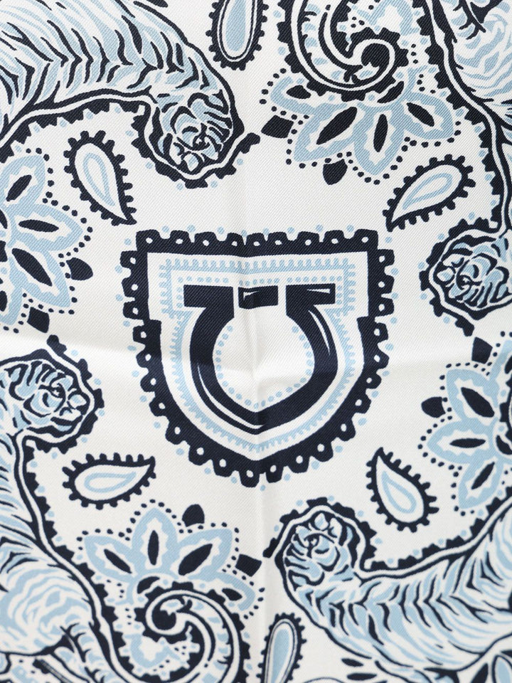Ferragamo Arabesque Print Silk Sarong Gonne - Light blue | e39aa73796ad0680784bdfbfed6262af949e98e3