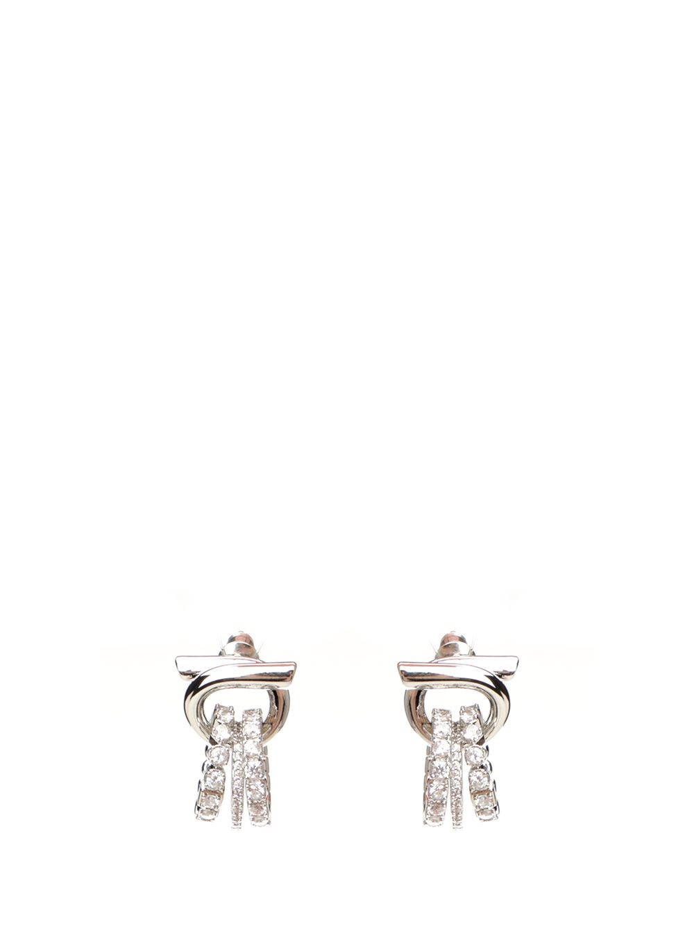 Ferragamo Gancini Earrings With Crystals Gioielli - Silver | 85f62e939d004ea0cb60f2180408eaad1ab72cef