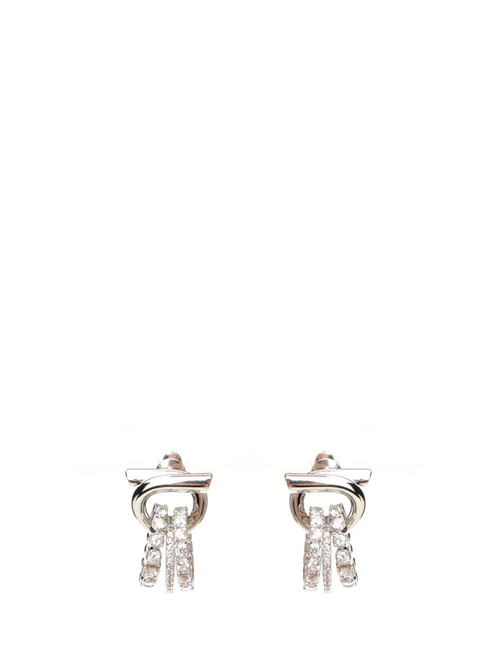 Ferragamo Gancini Earrings With Crystals Gioielli - Silver | 85f62e939d004ea0cb60f2180408eaad1ab72cef
