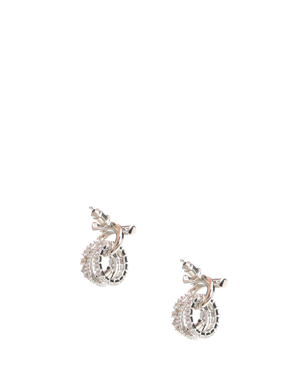 Ferragamo Gancini Earrings With Crystals Gioielli - Silver | 57a65b6afb3b466fc615eb85f2a22f77ab5dd7af