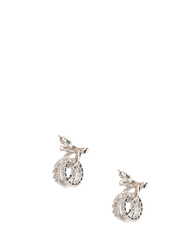 Ferragamo Gancini Earrings With Crystals Gioielli - Silver | 57a65b6afb3b466fc615eb85f2a22f77ab5dd7af