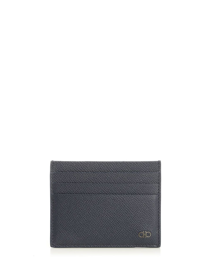 Ferragamo Gancini Credit Card Holder Wallets - Blu | 75ef9c37f0945b45b827b2954ad5d11052b5f40f