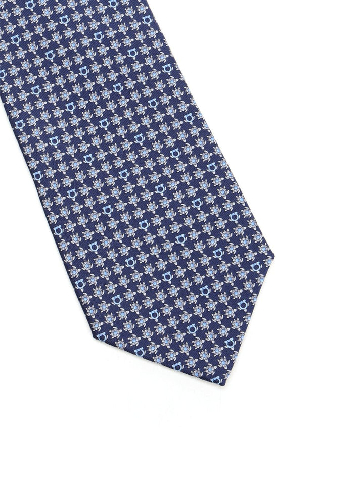 Ferragamo Turtle Print Tie Ties And Bow Ties - Blu | 3bf45046dbe7085c6a37bcc205e13e6a4a057b0f