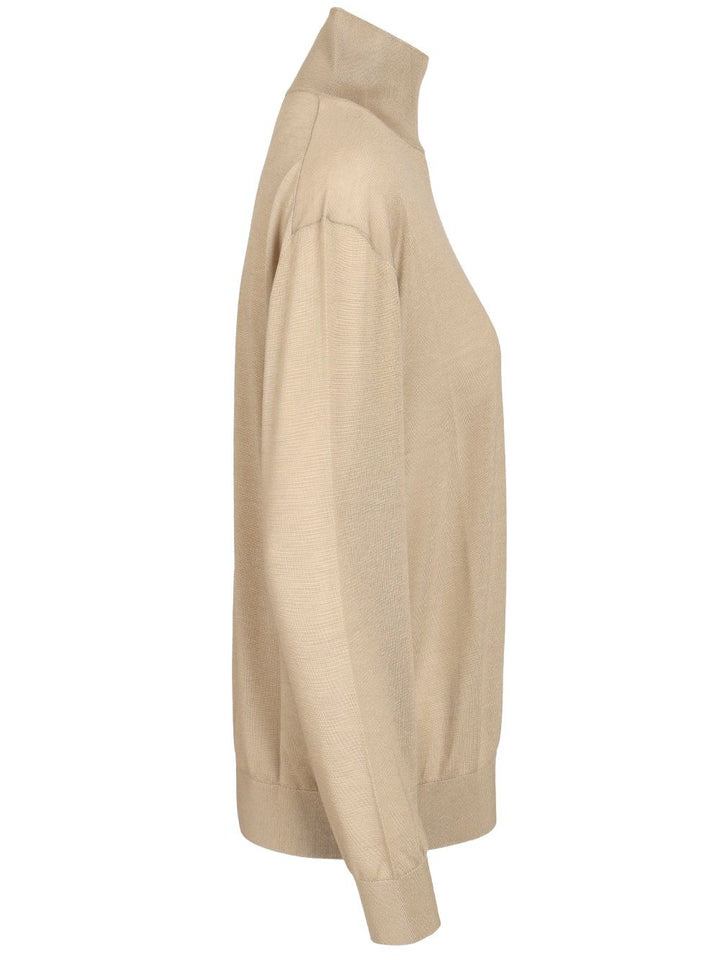 The Row Turtleneck Sweater Top - Beige | 836aca35b5a8ca6bdfc653042c0001c74b2856f1