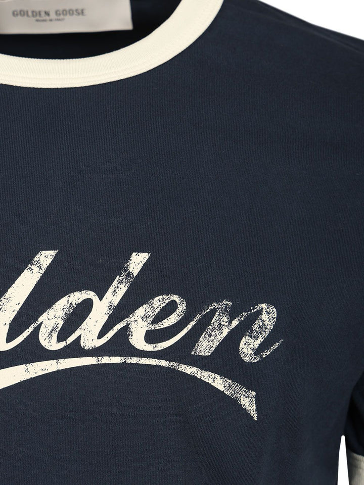 Golden Goose Deluxe Brand Journey T-Shirt - Blu | f910f0ac7ffed3270f2bea35f81258dd1aa90f1f