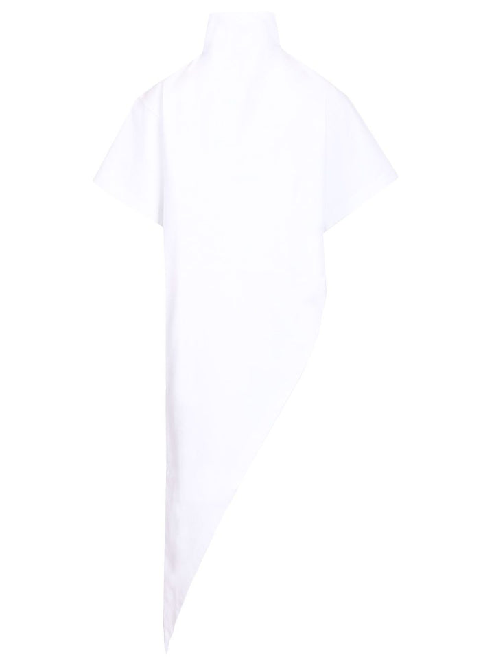 AlaÏA Triangle Tshirt Cotton Jersey T-Shirt - Bianco | 3106e80faaf422fce61b0f5edc74599e7c5a9a98