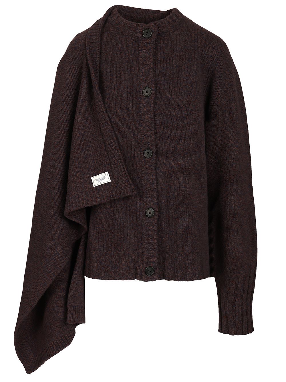 The Attico Cardigan With Draped Details Knitwear - Marrone | 7261b06ea4bde404c5da714b7019ebab13a247e8